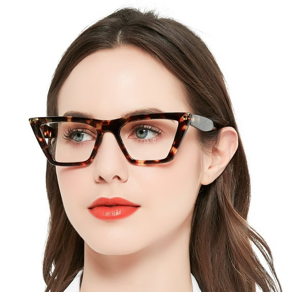 MARE AZZURO Cat Eye Reading Glasses Women Oversized Readers 1.0 1.25 1.5 1.75 2.0 2.25 2.5 2.75 3.0 3.5 4.0 5.0 6.0 (Brown, 2.00)with Flexible Spring Hinge, Polycarbonate Lens