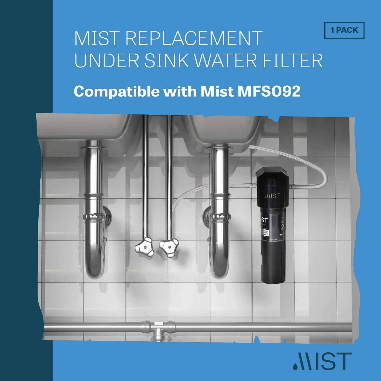 Mist Under Sink Water Filter System Replacement Filter for MFS092 , Replaces MFS092, Compatible with WFS5300A, WFC5300A,NSF/ANSI 42 Certified, 20,000 Gallon Capacity