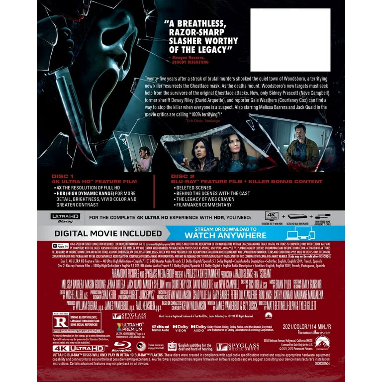 スクリーム 2022年版スチールブック 4K UHD + Blu-ray Amazon.co.jp