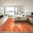 thumbnail image 3 of ODIKA 8'x10' Machine Washable Non-Slip Area Rug, Aztec Terracotta High Traffic Rug with Pad, Orange, 1064036, 3 of 8