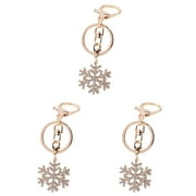 3 Pack Keychain Ring Locket Snowflake Keyring Household Gifts Accessories Original Keychains Holder for Keys Charm