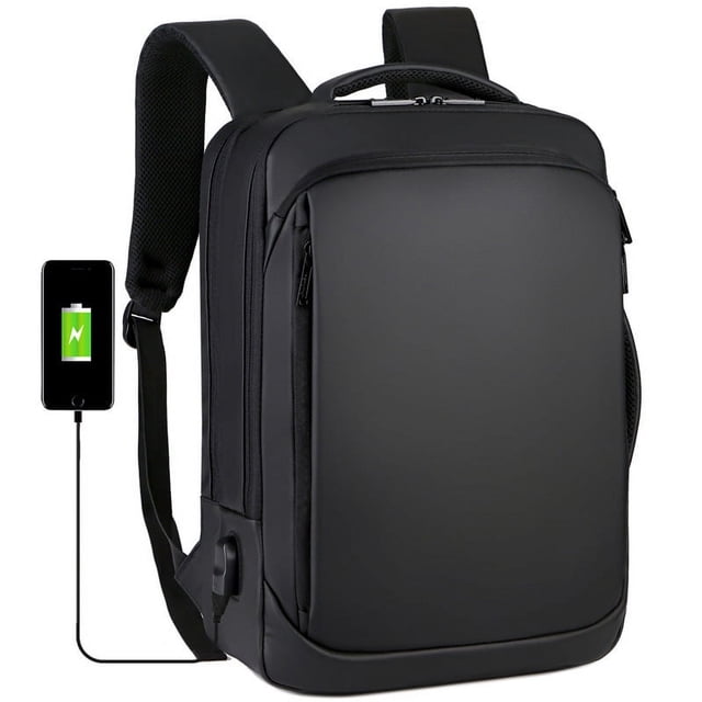 TFixol 2022 New Business Commuter Backpack with Custom Logo Printing, 15.6 Inch Laptop Compartment, Durable Fabric, Black, One-Piece Drop Shipping