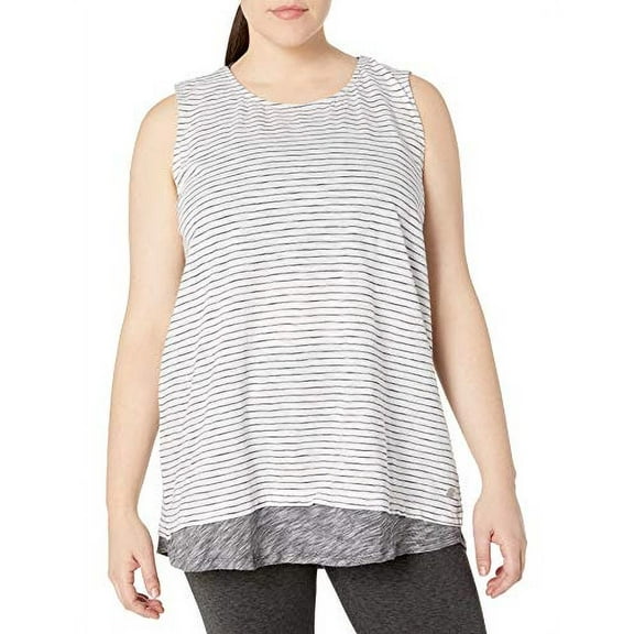 Calvin Klein Womens Plus Striped Layered Tank Top