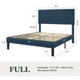 thumbnail image 5 of Sifurni Full Bed Frame Upholstered Platform Bed with Adjustable Headboard, No Box Spring Needed, Blue, 5 of 9