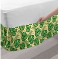 thumbnail image 2 of Exotic Bed Skirt, Tropical Monstera Silhouettes on a Geometric Background, Elastic Bedskirt Dust Ruffle Wrap Around for Bedding Decor, 4 Sizes, Fern Green Mustard, by Ambesonne, 2 of 2