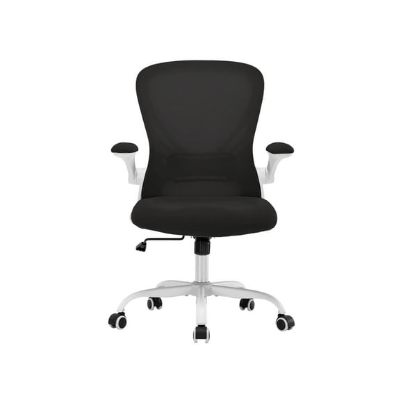 Silla de Oficina Bluelander, Silla Ergonómica, Altura Ajustable Reclinable 90°, Soporte Lumbar, Descansabrazos, Blanco/Negro