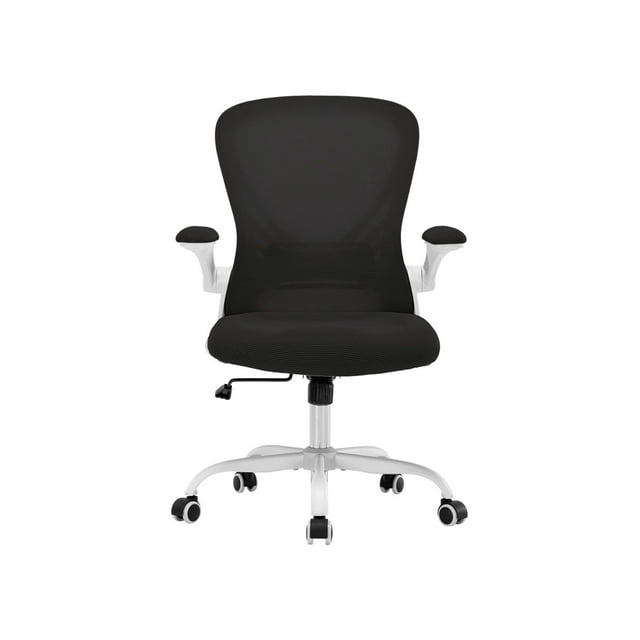 Silla de Oficina Bluelander, Silla Ergonómica, Altura Ajustable Reclinable 90°, Soporte Lumbar, Descansabrazos, Blanco/Negro