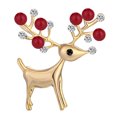 thumbnail image 2 of Broche Créative de Noël en Alliage Sika Cerf Imitation Perle Strass Broche Insigne de Mode (Style de Perle Rouge), 2 of 7