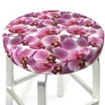 thumbnail image 3 of Lsque Orchids Flowers Round Bar chair cushion covers Velvet Fabric Premium Comfort Protects from Scratches and Stains for 14-17 Inch Chair- 13 inch, 3 of 7