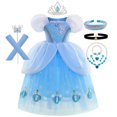 thumbnail image 1 of Vestido de princesa de Cenicienta para niña, vestidos de baile de Halloween, disfraz de Navidad para bebé, regalo de fiesta de cumpleaños, 2-10T, lentejuelas de calabaza Fivean unisex, 1 of 2