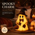 thumbnail image 6 of Lighted Vintage Patchwork Ghost, Led Lighted Vintage Patchwork Ghost with Pumpkin , Halloween Patchworks Ghosts Lamp, Rustic Fall Decor for Mantel Porch, B, 6 of 8
