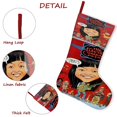 thumbnail image 5 of La Compañía Eléctrica Tema: Calcetines de Navidad, fino lino blanco para colgar en escaleras y chimenea, decoración navideña para el hogar, regalo de Navidad.54cm×38cm, 5 of 5