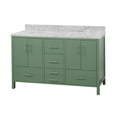 thumbnail image 4 of California 60" Double Bathroom Vanity with Sage Green Cabinet and Carrara Marble Top, 4 of 5