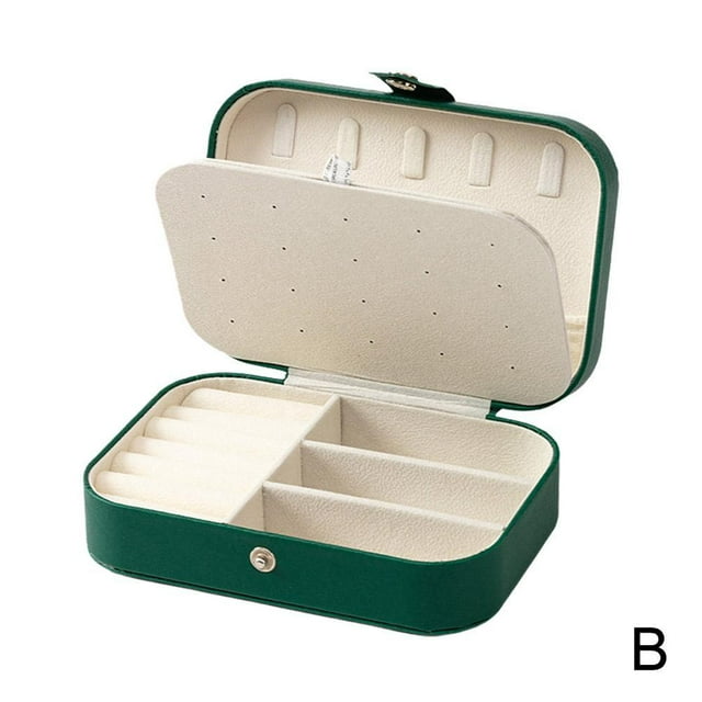 Wbxfbo Double-Layer Leather Jewelry Storage Box with Portable Design ,Multi-Compartment Organizer for Rings Earrings Necklaces ,Travel-Friendly Anti-Oxidation Display Case