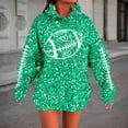 thumbnail image 2 of Womens Game Day Hooded Sweatshirts Football Sequin Print Long Sleeve Oversize Hoodies Holiday Mardi Gras Fashion Pullover Tops, 2 of 5