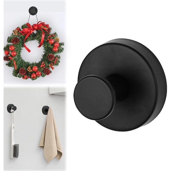 Suction Cup Hooks | 2026 Upgraded Stainless Steel Heavy Duty No Drill Hooks for Wreaths on Glass, Shower Towels & Front Door