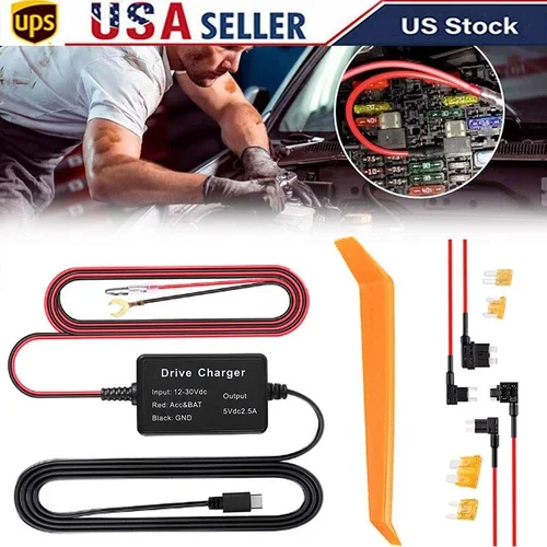 Universal Dash Cam Hardwire Kit Usb Hard Wire Cable For Car Dvr Video Gps Type C