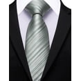 thumbnail image 4 of Corbata Barry.Wang de seda verde salvia, 152 x 8,5 cm, con clip, 4 of 6