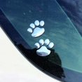 thumbnail image 5 of 5 pares de pegatinas de coche con huella 3D de pata de perro y oso para decoración de coche, Color plateado, 5 of 5