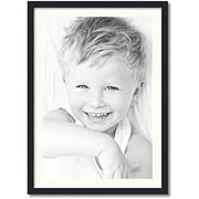 21x31 inch black picture frame with 2 inch single white mat, singlemat-frbw26079-21x31-1402