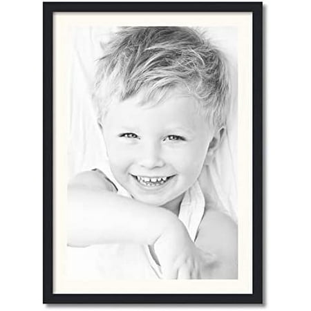 21x31 inch black picture frame with 2 inch single white mat, singlemat-frbw26079-21x31-1402
