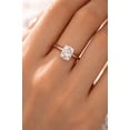 thumbnail image 3 of Jewelerix Cushion Cut Moissanite Diamond Halo Wedding Ring in 14K Gold Vermeil, Vintage Style, Pave Band, Size 3-9, 3 of 4