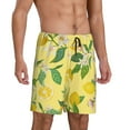 thumbnail image 2 of Gaeub Lemon Printed Men's Short Pajama Pants, Lightweight Lounge & Sleep Bottoms Keep You Cool - Medium, 2 of 9