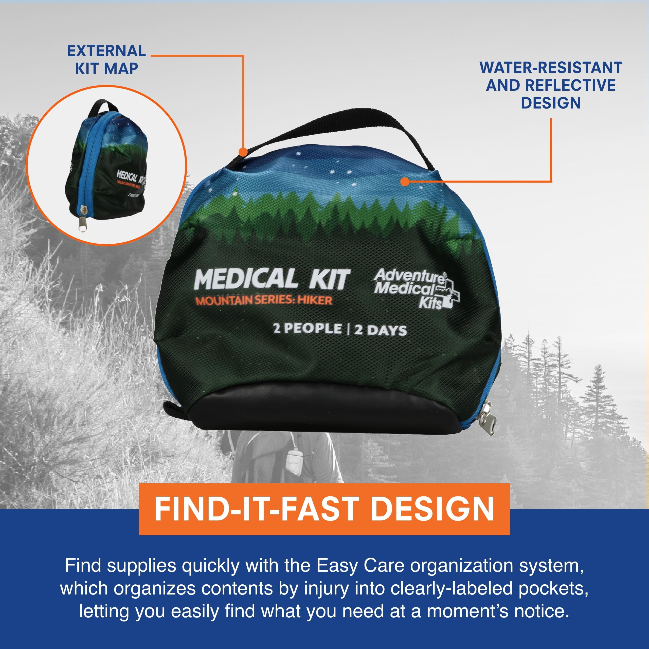 Adventure Medical Kits Mountain Series Hiker Kit, Forest Bag