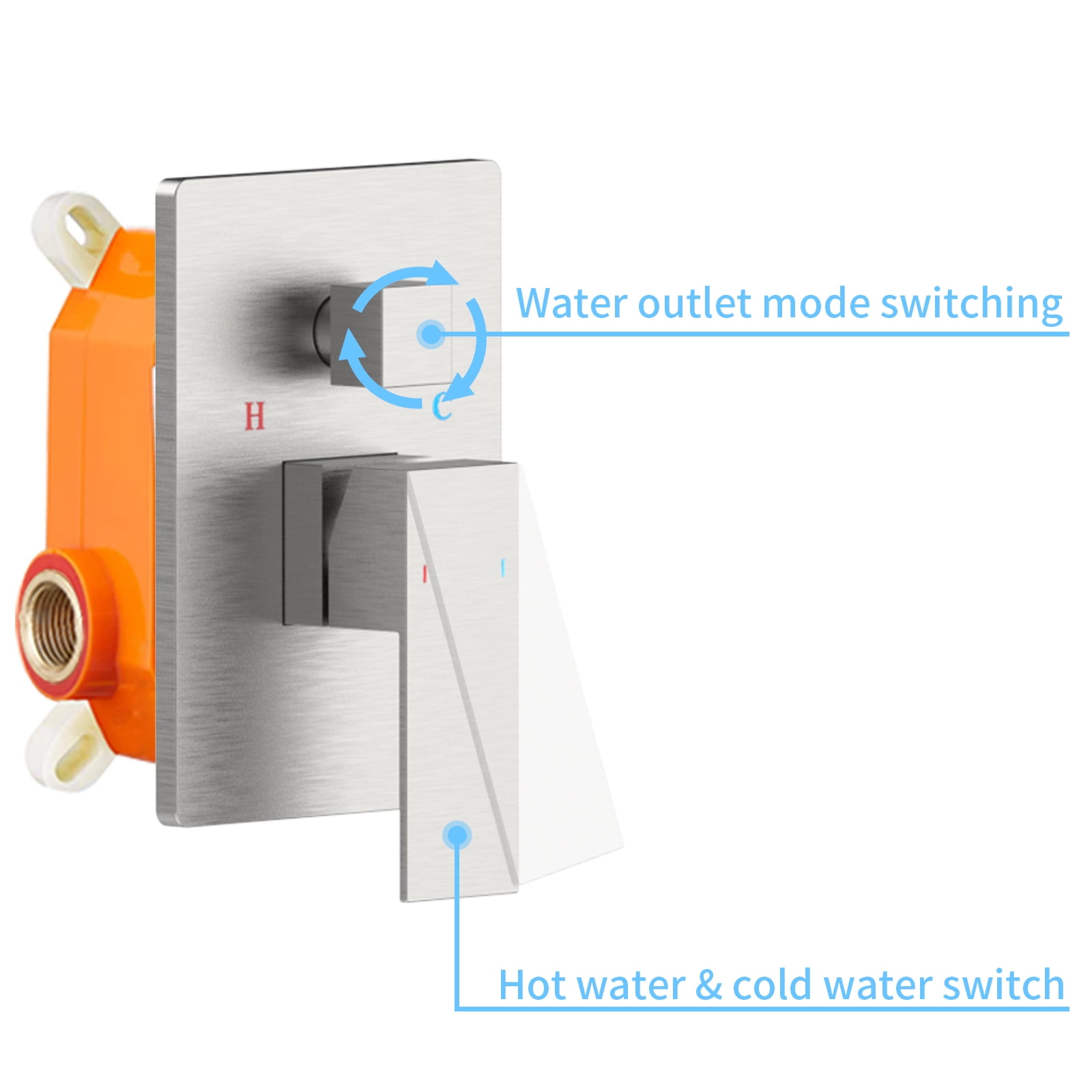 Rain Shower System Brushed Nickel Tub Shower Faucet Set 10 Inch Square Rainfall Shower Head with Handheld Sprayer and Waterfall Tub Spout[Unable ship on weekends,+usps/fedex]