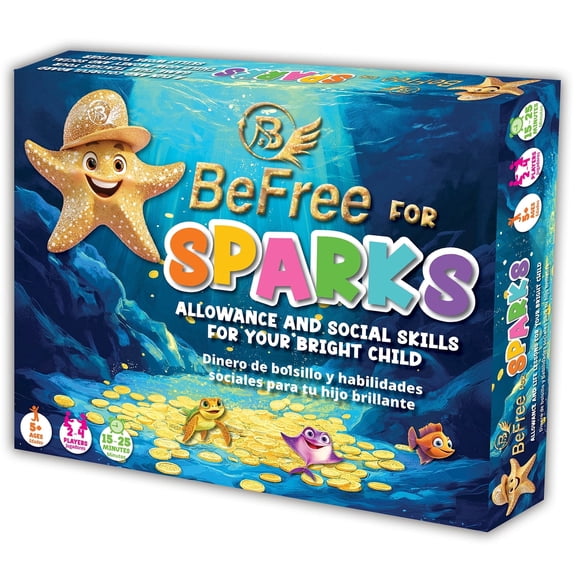 BeFree for SPARKS: Board Game with Coins Age 5 , Play Money for Kids | Learning Financial Literacy: Allowance, Gifts & Expenses | Social Skills Educational Family Game