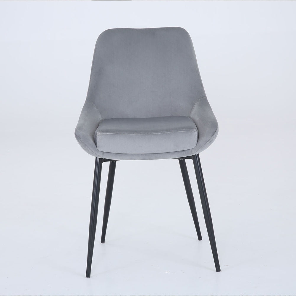 Kepooman Dining Chairs, Mid Century Modern Kitchen Velvet Upholstered Accent Leisure Chairs, Set of 2, Grey Kepooman Dining Chairs, Mid Century Modern Kitchen Velvet Upholstered Accent Leisure Chairs, Set of 2, Grey