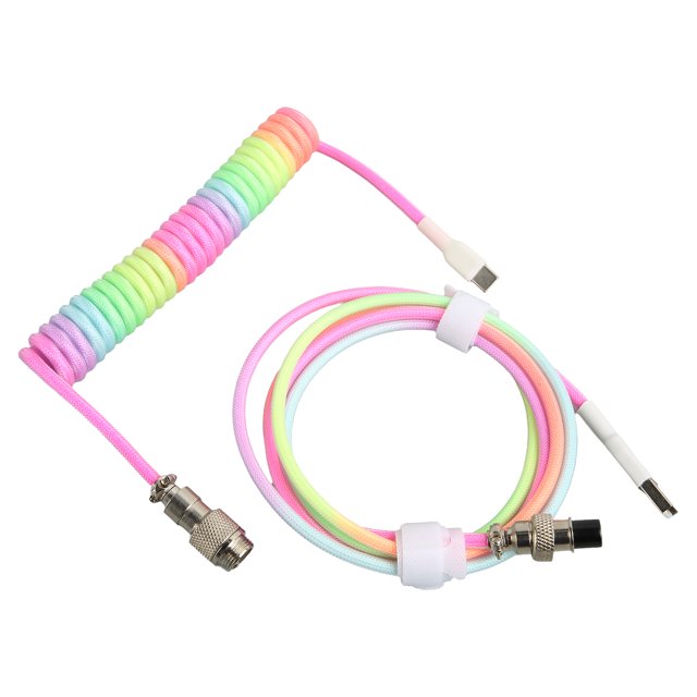 Cable de teclado en espiral, cable de teclado para juegos, cable de teclado mecánico de nailon, cable de teclado para juegos, diseño de última generación