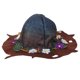 thumbnail image 4 of KAKOWELY Sombrero de bruja de fieltro para fiesta de Halloween, diadema de mago con corona de flores y hongos para niños y adultos, cosplay, festivales, accesorios de disfraz., 4 of 4