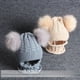 thumbnail image 4 of Gorro de lana para niños, conjunto de bufanda y gorro de punto con doble bola y piel de mapache sintética, 4 of 5
