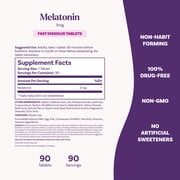 Natrol® Sleep Melatonin Fast Dissolve Tablets, Nighttime Sleep Aid, Strawberry Flavor, 3mg, 90 Count
