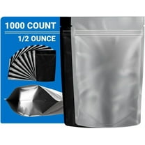 Loud Lock Mylar Bags 1000 Count 8" X 5" Black/Clear - Flex Packaging - Mylar Bags For Food Storage - Resealable Bags
