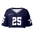 thumbnail image 4 of CONZONE Womens Summer Sports T-Shirts Short Sleeve Cropped Tops for Women Casual V Neck Number 25 Graphic Y2K Lightweight Tees Soft Cozy Dailywear, 4 of 5