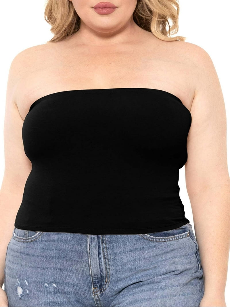 Homlouue Plus Size Tube Tops for Women Crop Tank Top Basic Going