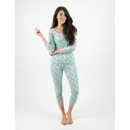 

Leveret Womens Two Piece Cotton Pajamas Flamingo M