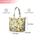 thumbnail image 4 of White Green Leaf Flower Sunflower Pattern Travel Tote Bags for Women Carry On,Large Weekender Bags for Women Travel,Multi Functional Duffle Bag for Work,Shopping,Sports, 4 of 5