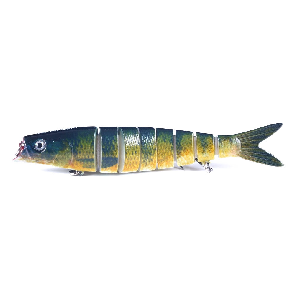 HENGJIA Fishing Lures, 10pcs Large Multi Jointed Fish Fishing Kits Slow Sinking Lifelike Swimbait Freshwater and Saltwater for Trout Bass Lures, 5.31"/0.74oz