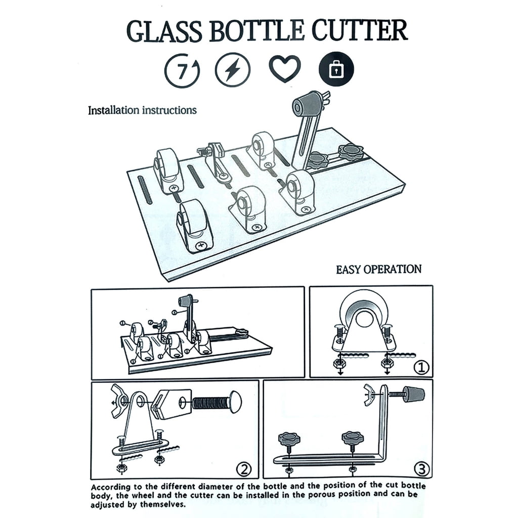 BQBQERT Glass Bottle Cutter, Upgrade Bottle Cutter & Glass Cutter for Bottles, Wine Glass Bottle Cutter Tools for