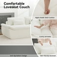 thumbnail image 4 of 89" Cloud Boneless Loveseat Sofa Couch, Deep Seat 2-Seater Comfy Chenille White Couch with Lumbar Pillows, Modern Compressed Living Room Sofa, 4 of 7