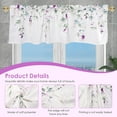 thumbnail image 5 of Dznils White Floral Printed Window Curtain Valance Rod Pocket, Purple, 54" x 18", 2 Pack, 5 of 11
