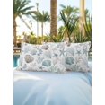 thumbnail image 4 of Outdoor Pillows Waterproof, Teal Coastal Throw Pillows with Inserts Included, Summer Nautical Beach Coral Starfish Shell Indoor Outdoor Decorative Lumbar Pillow for Bed/Couch/Patio 12"x20", 2Pcs, 4 of 8