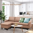 thumbnail image 3 of Gymax Canapé Sectionnel Convertible en Forme de L avec Coussin Café, 3 of 10