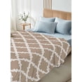 thumbnail image 4 of Modern Beige Geometric Full Size Flat Sheet, Wrinkleproof & Fadeproof Cooling Flat Bed Sheet Only, Abstract Art Morocco Aesthetic Breathable Soft Bedding Top Sheets 81 x 96 Inches, 4 of 8