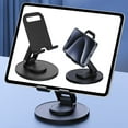 thumbnail image 1 of Foldable 360° Rotating Retractable Phone Stand for Desk - Adjustable Height Portable Cell Phone Holder for Viewing & Streaming, 1 of 9