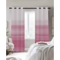 thumbnail image 3 of Pink White Ombre Blackout Curtains, Light Blocking Print Window Curtains, Romantic Funny Abstract Striped Lines Thermal Insulated Window Drapes for Living Room Kitchen Cafe 2 Panels, 104"W x 63"L, 3 of 9