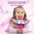 thumbnail image 2 of Karaoke Microphone for Kids Stocking Stuffers Detachable Wings Wireless Bluetooth Microphone for Singing, Frozen Toys for Girls Age 4-12, 2 of 6